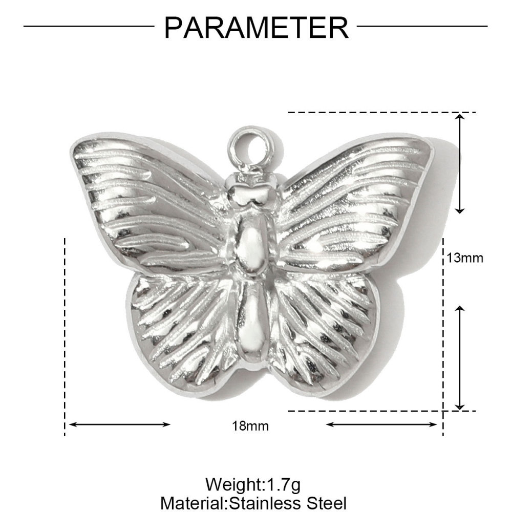 Pendentif Papillon Romantique En Acier Inoxydable Étanche Pour Femme (1 Pièce) Image2