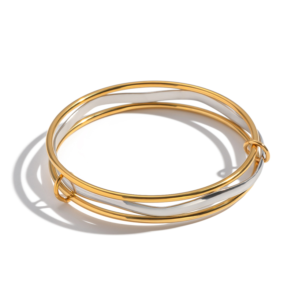 Bracelets Ronds En Acier Inoxydable Étanches De Couleurs Assorties Image6