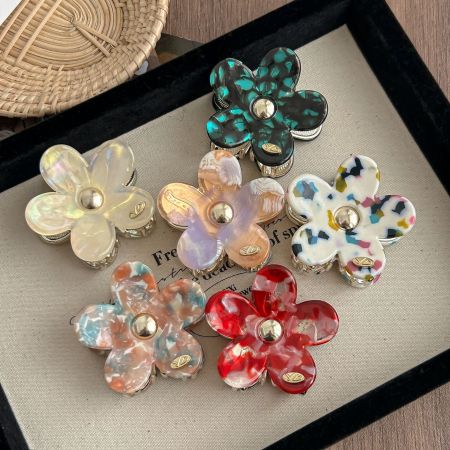 1 mini pince à cheveux en acétate pour femme, dégradé de couleur 2