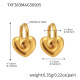 TXF383-Boucles d'oreilles cœur en or Image4