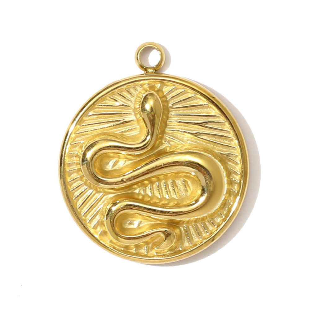 Pendentif Classique Pour Femme, Motif Animal, En Acier Inoxydable Étanche, Couleur Or (1 Pièce) 
