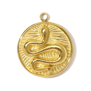Pendentif Classique Pour Femme, Motif Animal, En Acier Inoxydable Étanche, Couleur Or (1 Pièce) h5 