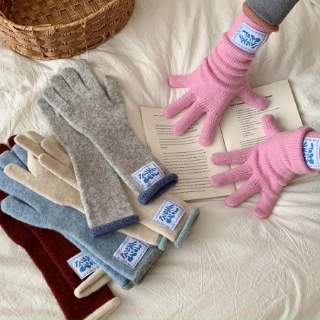 1 paire de gants élégants en polyester de couleurs mélangées pour femmes