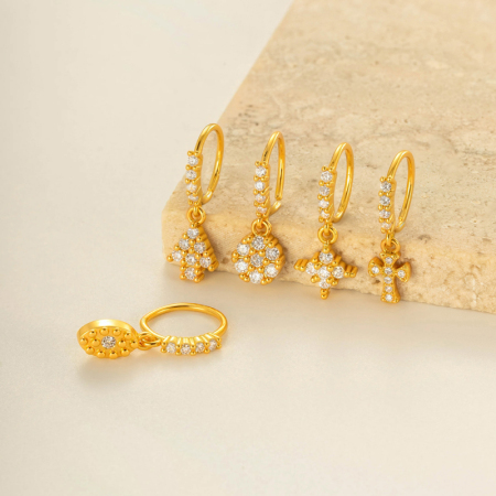1 pièce de piercing de nez en zircon couleur or et cuivre