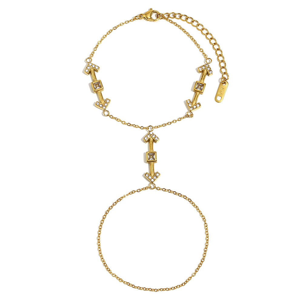 Bracelet Chaîne En Acier Inoxydable Imperméable Avec Motif Flèche Et Design Créatif (1 Pièce) 