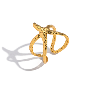 Bague Tendance En Acier Inoxydable Doré, 1 Pièce, Motif Étoile De Mer h5 Image5