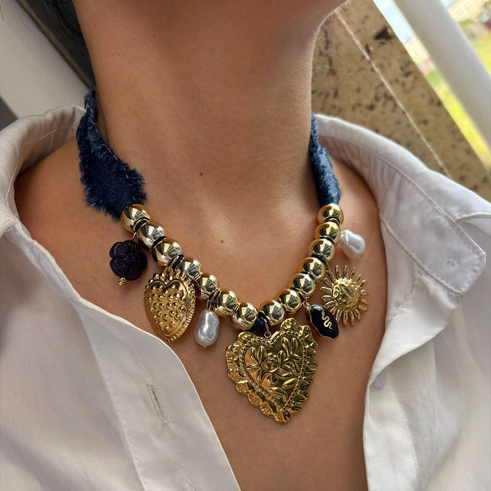 Collier Pendentif Coeur Couleur Or 1 Pièce Image3