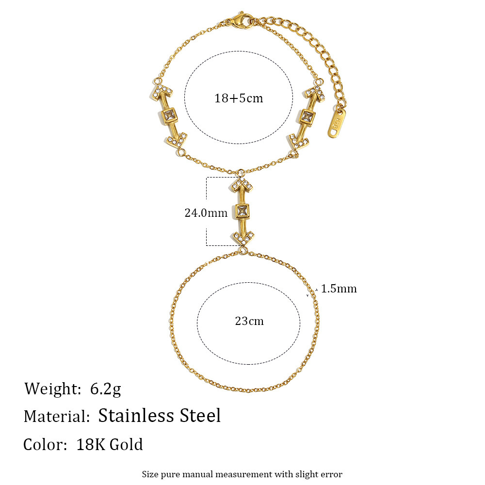 Bracelet Chaîne En Acier Inoxydable Imperméable Avec Motif Flèche Et Design Créatif (1 Pièce) Image4