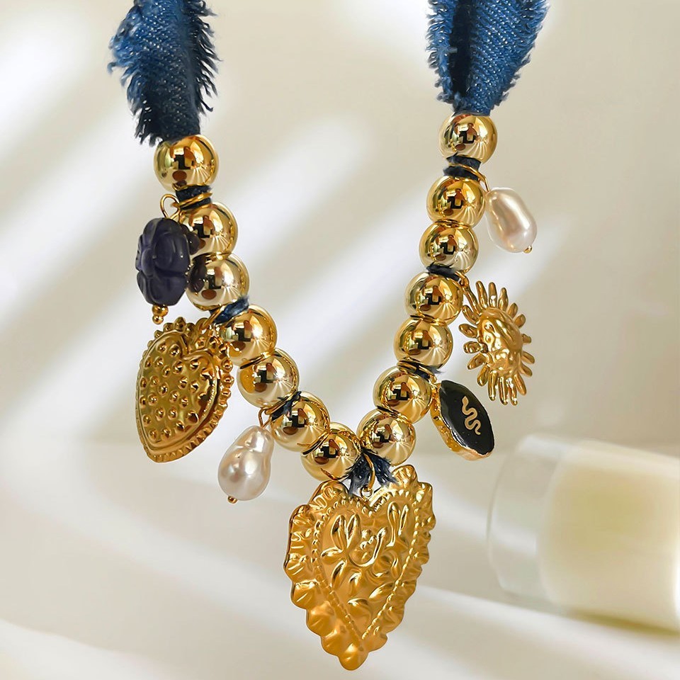 Collier Pendentif Coeur Couleur Or 1 Pièce Image5