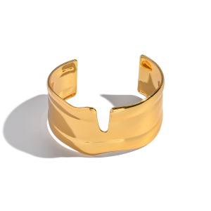 Bracelet Manchette Étanche En Acier Inoxydable Doré (1 Pièce) h5 Image5