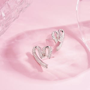 1 Paire De Boucles D'Oreilles Festives Sweet Heart En Cuivre h5 Image4
