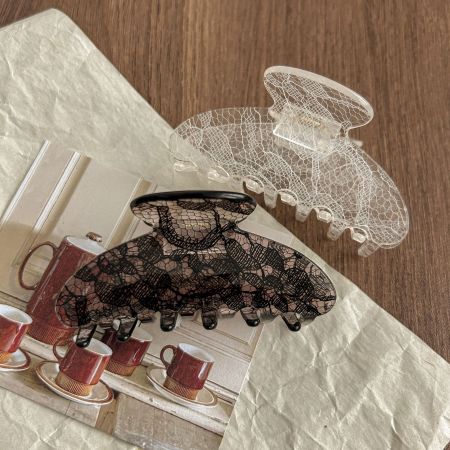 Pinces à cheveux en acrylique pour femme, 1 pièce, lignes simples et élégantes 2