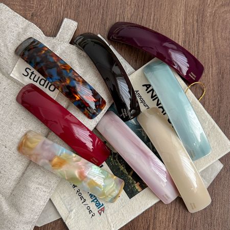 1 pince à cheveux en acétate pour femme, série simple, jolie et dégradée de couleurs 2