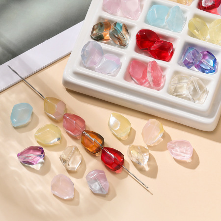 1 Pièce De Perles De Verre Transparentes De Forme Irrégulière Pour Bijoux