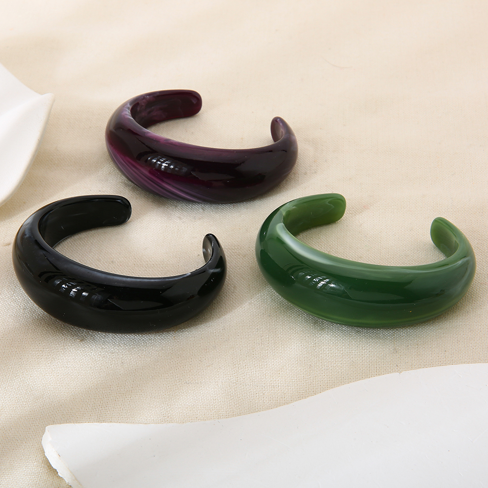 Bracelet Manchette Rétro Dégradé De Couleur En Résine Pour Femme, Série Simple, 1 Pièce Image5