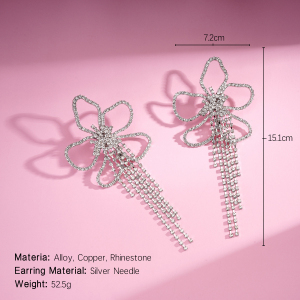 1 Paire De Boucles D'Oreilles Festives À Pompons Et Fleurs En Cuivre h5