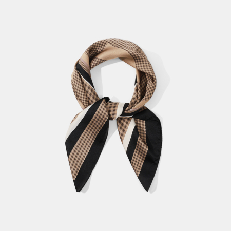 Bandana quotidien en rayonne à carreaux pour femme, 1 pièce 2