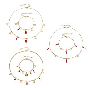 Ensembles De Bijoux Pour Femmes Classic Beetle&Clover En Acier Inoxydable Étanche, Couleur Or Et Zircon. h5 Image7