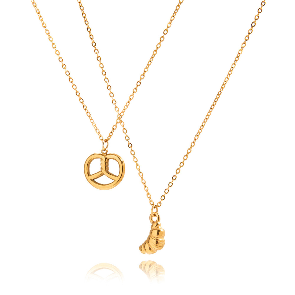 Collier Pendentif Femme En Forme De Croissant, En Acier Inoxydable Étanche, Couleur Or (1 Pièce) Image7