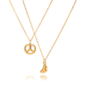 Collier Pendentif Femme En Forme De Croissant, En Acier Inoxydable Étanche, Couleur Or (1 Pièce) h5 Image7