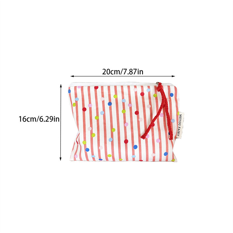 1 Trousse De Maquillage Pour Femme, Motif Cœur Et Pois Image5