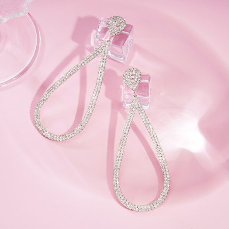 1 paire de boucles d'oreilles festives en cuivre en forme de goutte 2