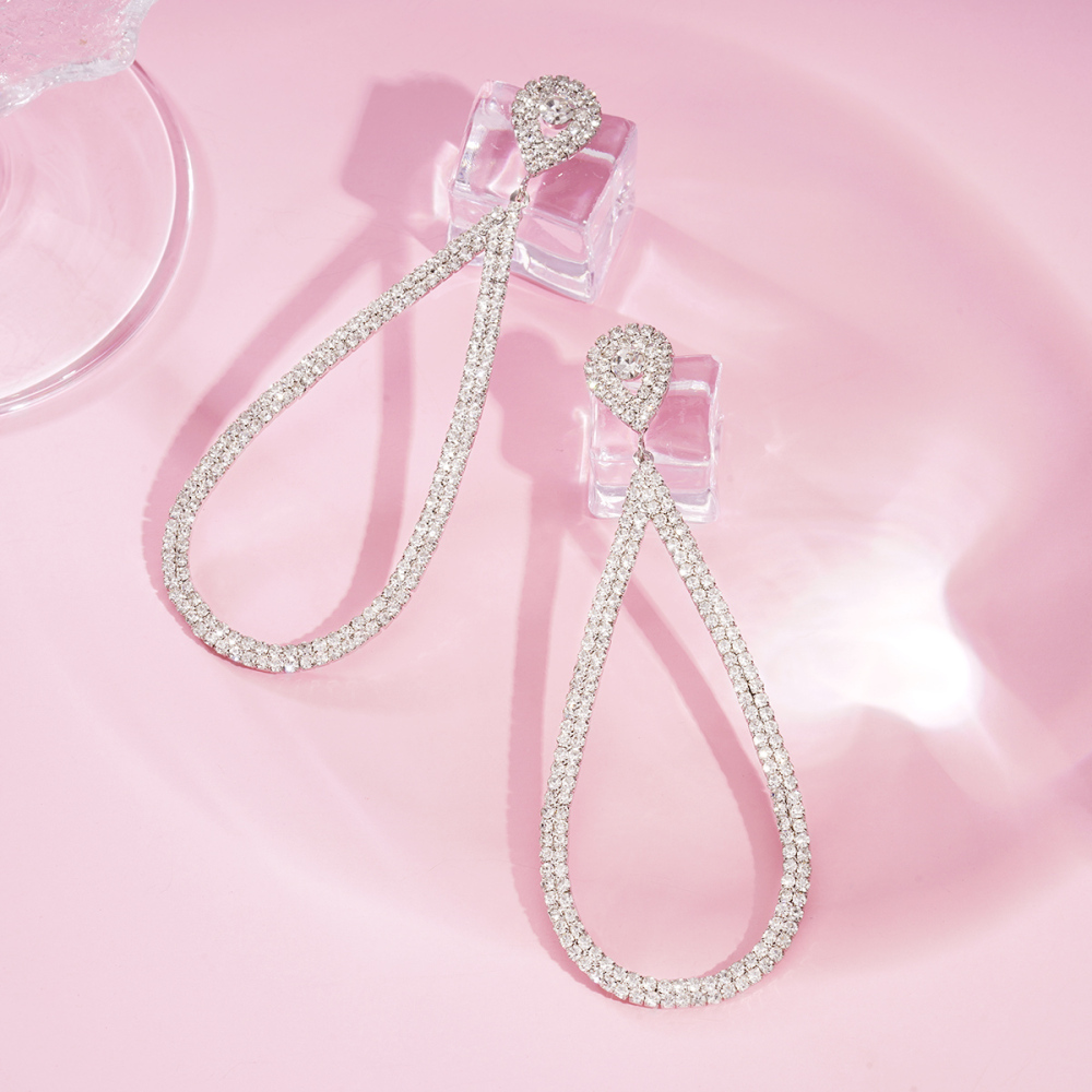 1 Paire De Boucles D'Oreilles Festives En Cuivre En Forme De Goutte Image2