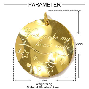Pendentif Femme En Acier Inoxydable Doré, Motif Poisson Délicat (1 Pièce) h5 Image2