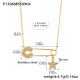 P1306-Collier étoile dorée à cinq branches et trombone en zircon 43+5 cm 