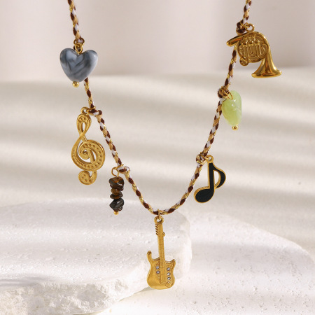 Collier pendentif femme étanche en acier inoxydable avec 1 pièce pour notes/instruments de notes quotidiennes