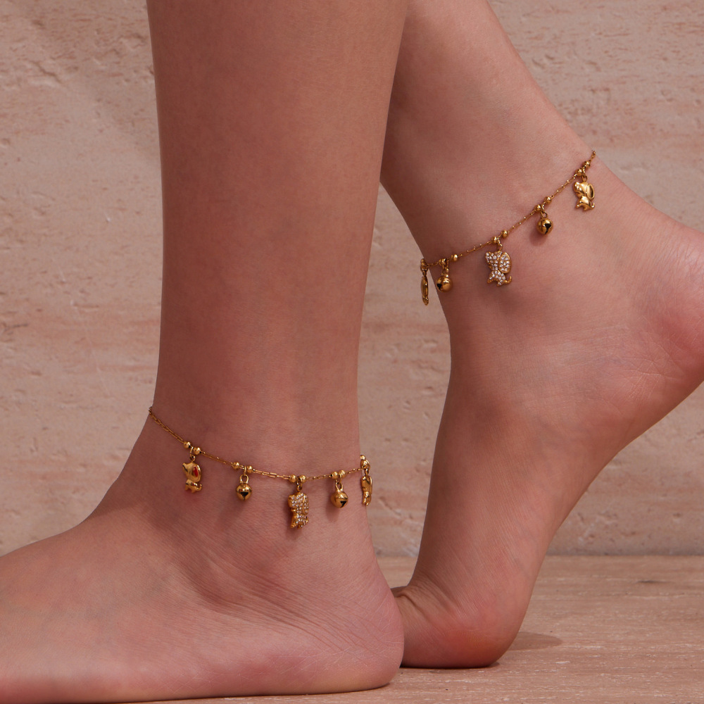 Ensembles De Bijoux Pour Femmes En Acier Inoxydable, Imperméables, Couleur Or, Ornés De Zircon Et Représentant De Délicats Chiots Mignons Image4