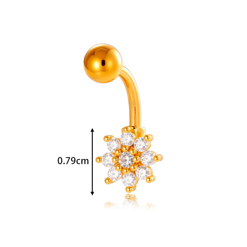 Piercing De Nombril Triangulaire Quotidien En Cuivre Doré Et Zircon h5Image2