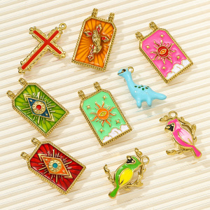 Pendentif De Luxe Pour Femme, En Acier Inoxydable Étanche, Couleur Or, Avec Motif Tarot (1 Pièce) h5 Image5