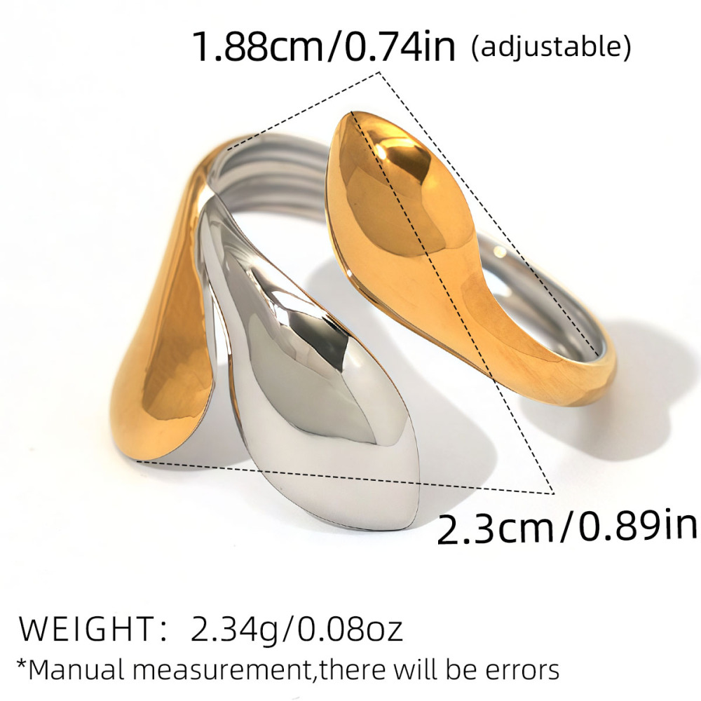 Bague Femme En Acier Inoxydable Étanche, Coloris Or Et Argent (1 Pièce) 