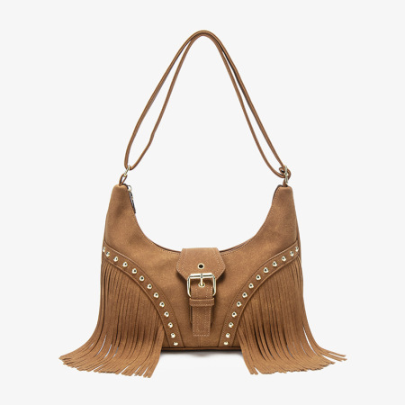 Sac à bandoulière femme rétro à pompons, 1 pièce, collection Simple