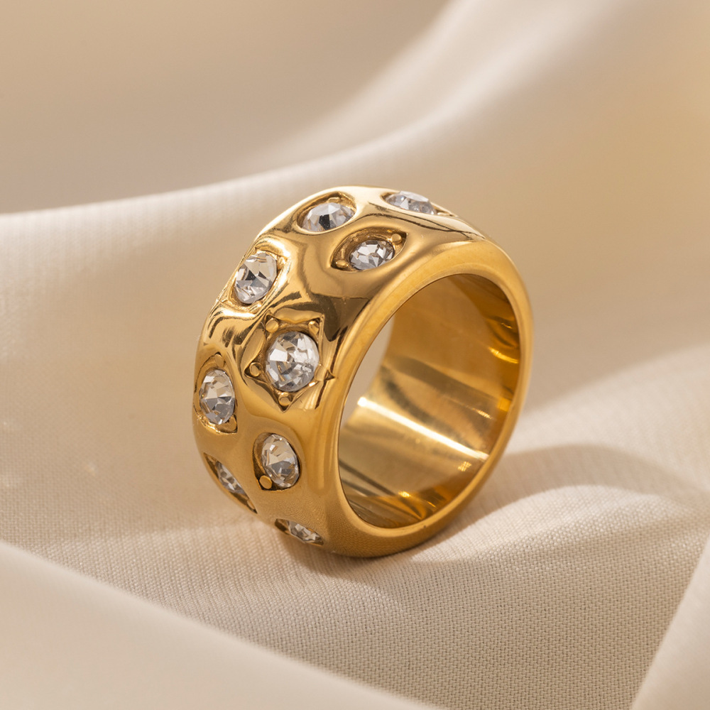 Bague Tendance En Acier Inoxydable Doré, 1 Pièce, En Forme D'Étoile Image4
