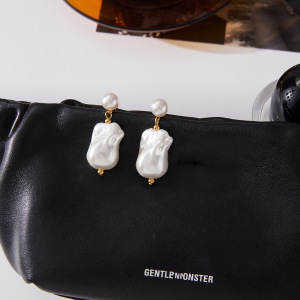 1 Paire De Boucles D'Oreilles Pendantes Élégantes Pour Femme, En Acier Inoxydable Imperméable, De Forme Irrégulière Et De Couleur Dorée. h5 Image5