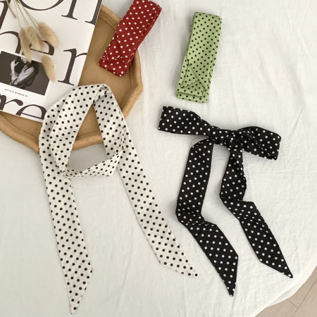 Bandana classique à pois en polyester pour femme, 1 pièce 2
