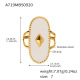 A719-Bague géométrique goutte d'huile blanche/N°7 Image2
