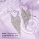Boucles d'oreilles à pompon en forme de cœur en argent et aiguille en argent Image2