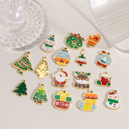 1 pendentif de Noël mignon à faire soi-même, en acier inoxydable étanche, couleur or, pour femme