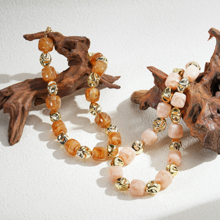 Collier de perles en acrylique dégradé de couleurs, 1 pièce