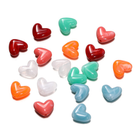 1 sachet de perles acryliques en forme de cœur à faire soi-même 2