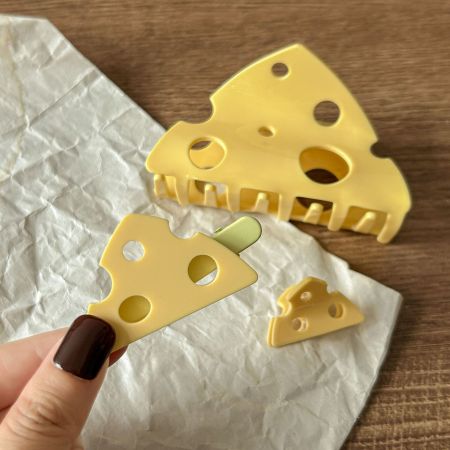 1 pince à cheveux en acrylique de couleur unie pour femme 2
