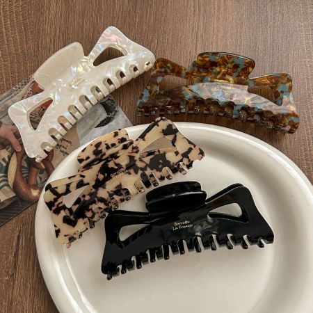 1 pince à cheveux mignonne en acétate pour femme, dégradé de couleurs 2