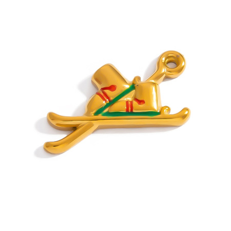 Pendentif femme étanche en acier inoxydable, motif dessin animé, série simple (1 pièce) 2