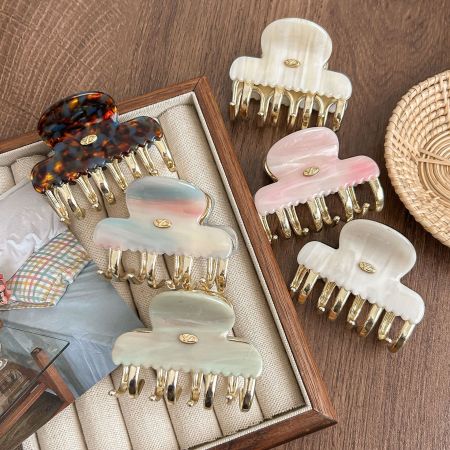 1 pince à cheveux mignonne en acétate pour femme, dégradé de couleur 2