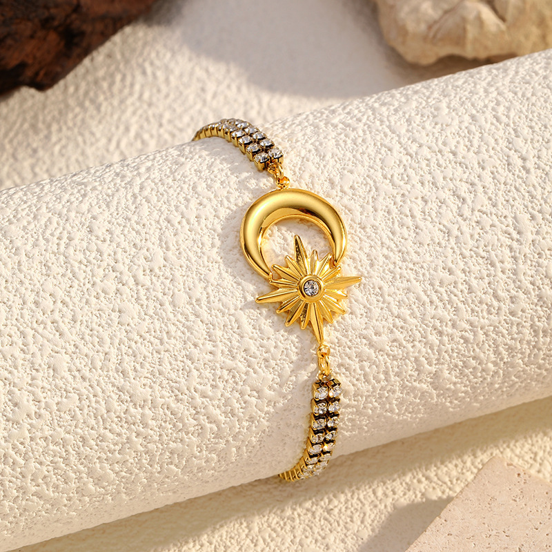 Bracelet À Breloques En Acier Inoxydable Doré, Couleur Lune (1 Pièce) Image3