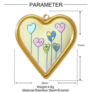 Pendentif Romantique En Forme De Cœur, En Acier Inoxydable Étanche, Couleur Or, Pour Femme (1 Pièce) h5 Image2