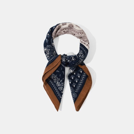 Bandana rétro patchwork en rayonne à fleurs de cajou pour femme, 1 pièce 2